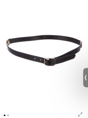 Salvatore Ferragamo Black Leather Slim Belt with Gold Buckle